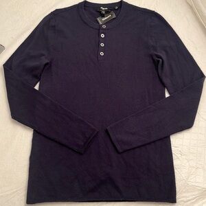 Express navy blue super soft lightweight long sleeve henley sweater XS